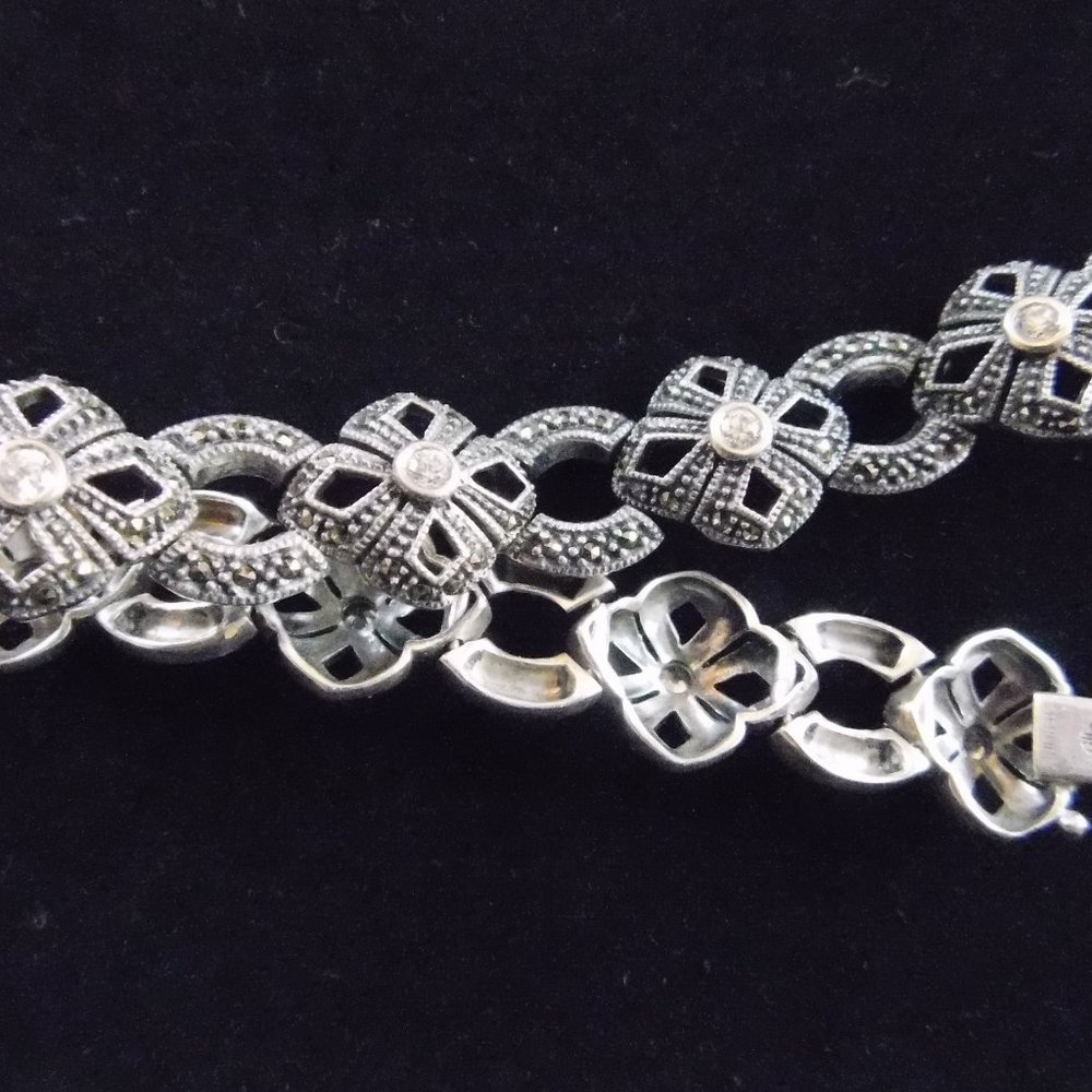 925 Sterling Silver and Rhinestone Bracelet